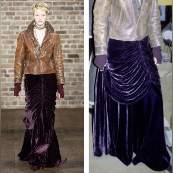 Ralph Lauren Collection Purple Label Velvet Long Maxi Skirt 4 Formal Runway 2003 - Picture 1 of 11